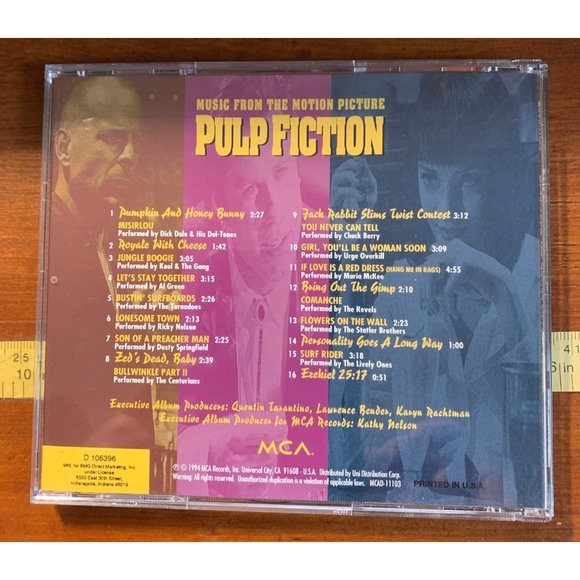 Pulp Fiction Cd Music Zeds Dead Tarantino Al Green Chuck Berry Centurians - Picture 2 of 3